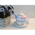 Personalized flower decal decorate tea set